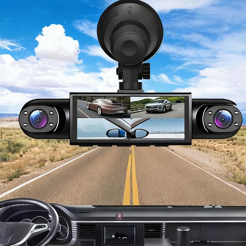 4 Channel Dash Cam for Cars, 360° 4k Front & 1080p Rear/Side Car Camera with Parking Mode, Full View Car Dashcam with Night Vision for Parking Mode, Loop Recording - Image 1
